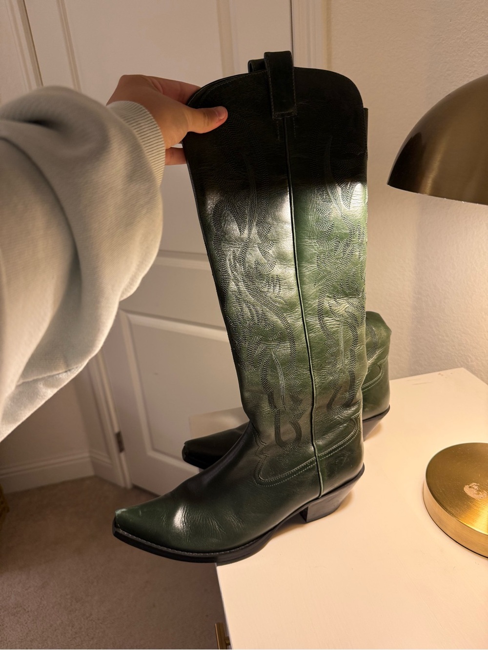 Jeffery Campbell Green cowgirl boots